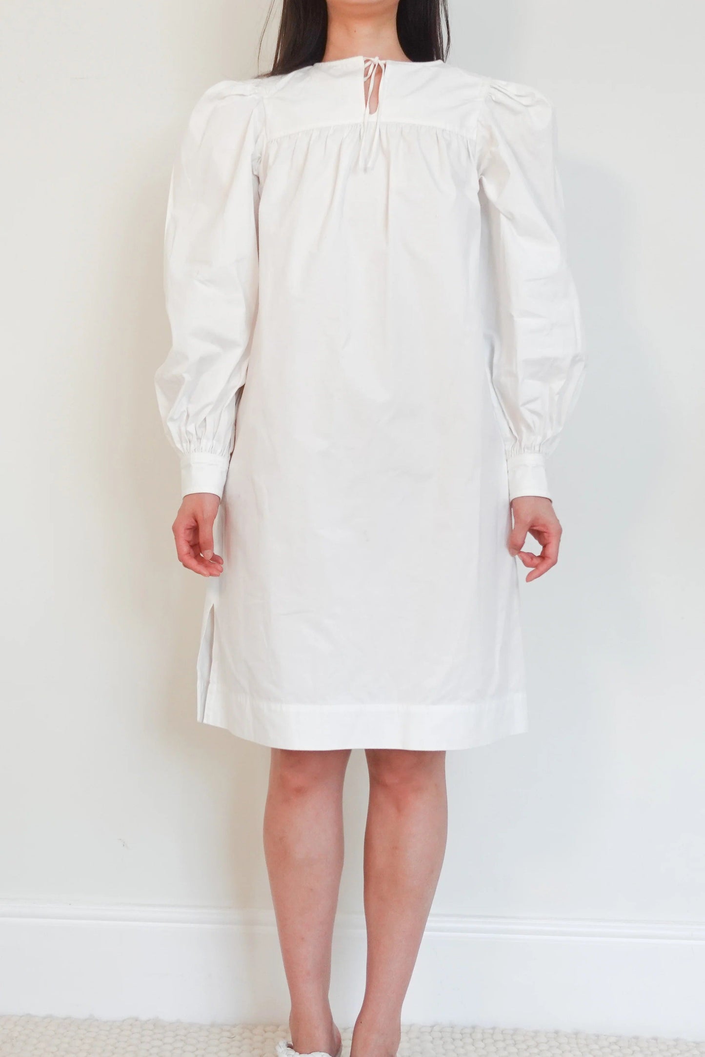 White midi dress