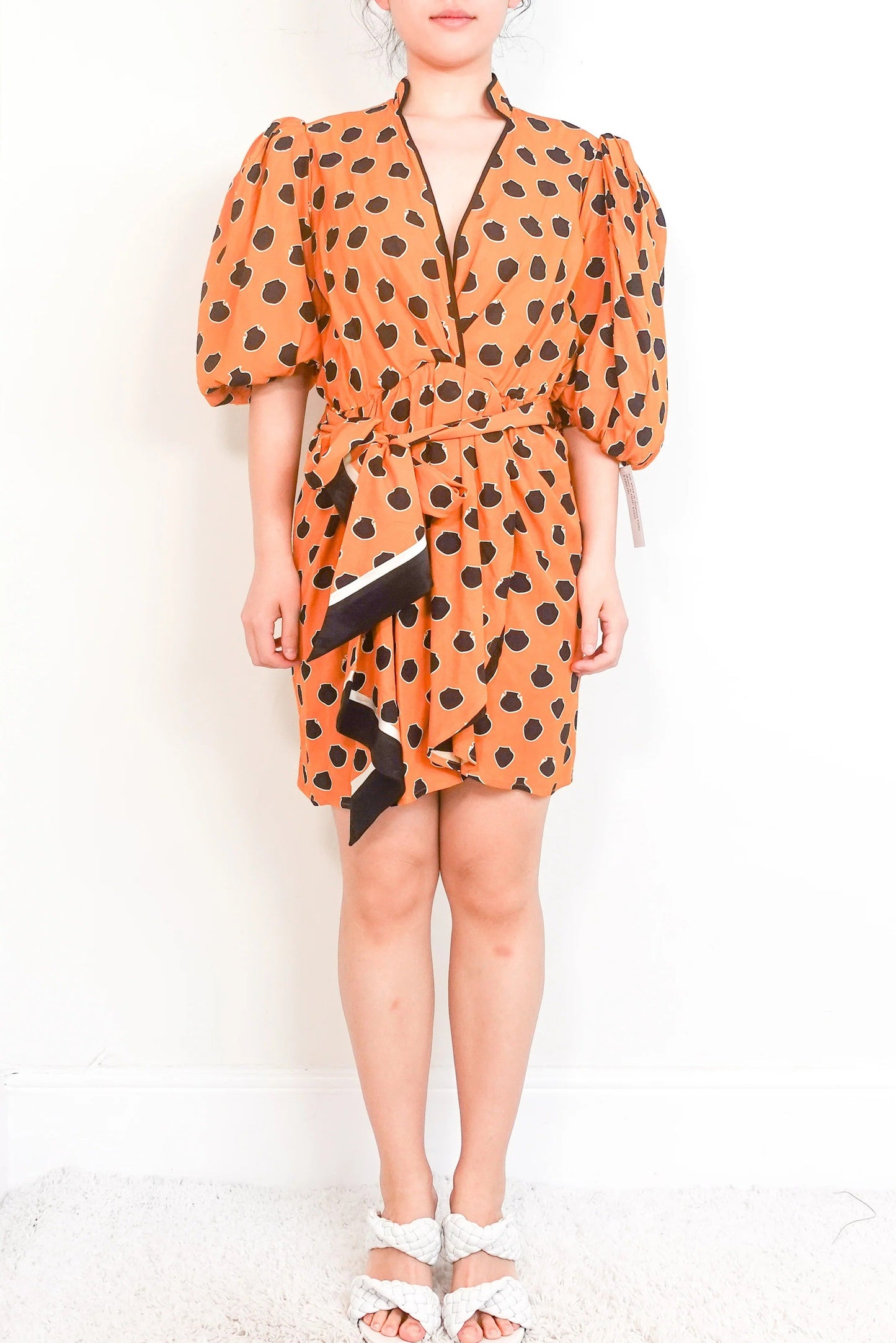 Orange and blue dress