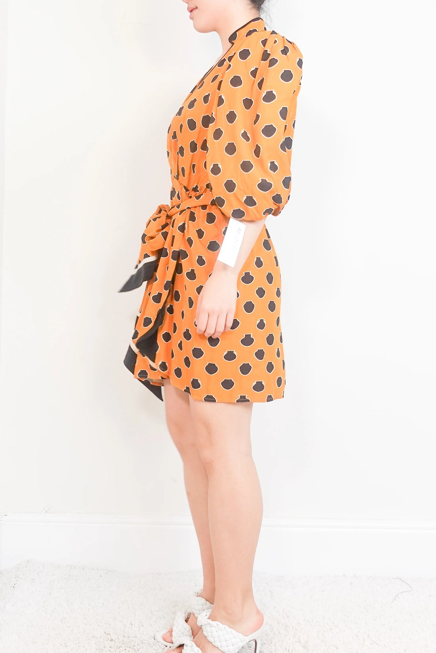Orange and blue dress