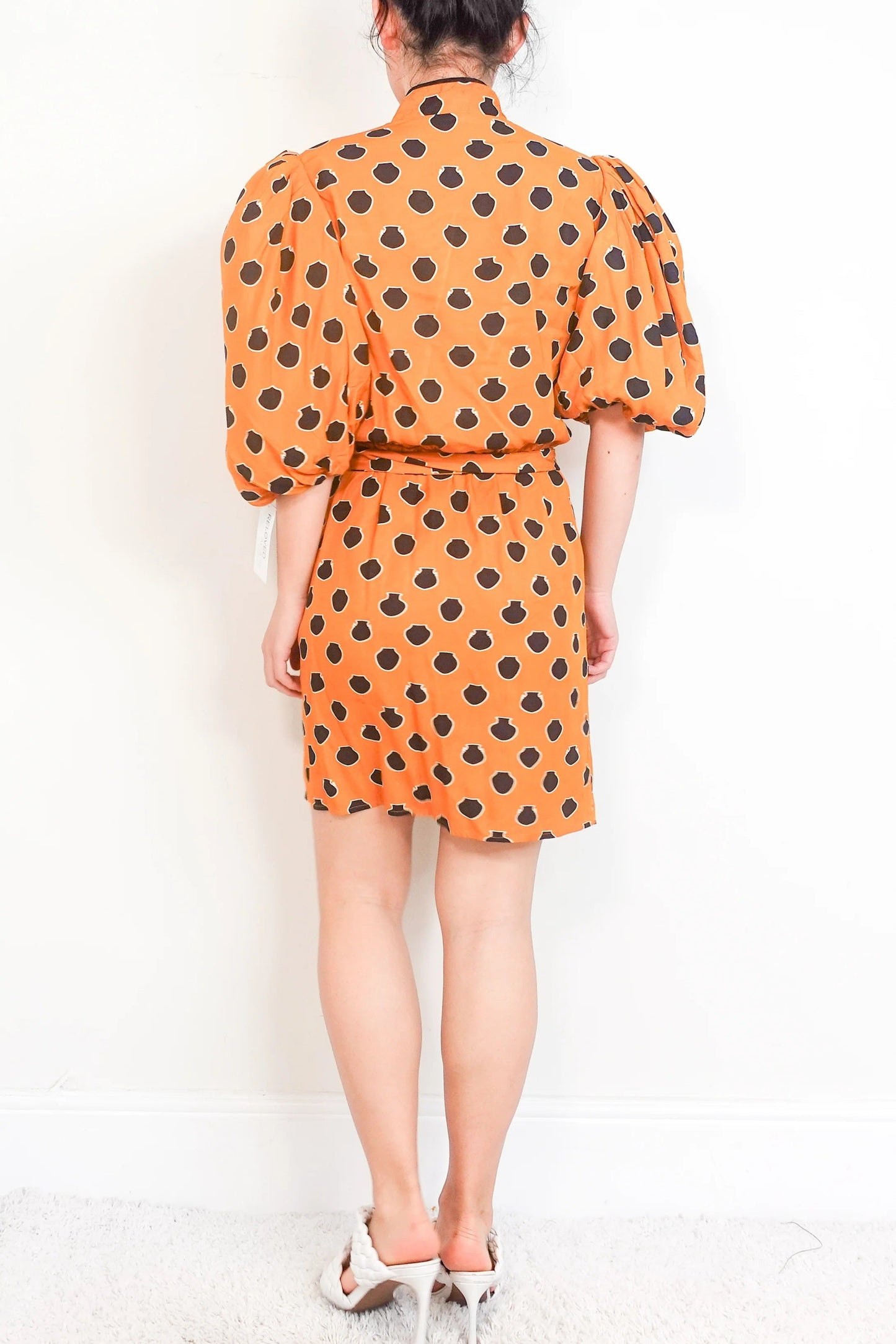 Orange and blue dress